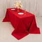 Red Cotton Blend Rectangular Tablecloth Seamless 90"x132" for 6 Foot Table With Floor-Length Drop