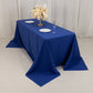 Royal Blue Cotton Blend Rectangular Tablecloth Seamless 90"x132" for 6 Foot Table With Floor-Length Drop