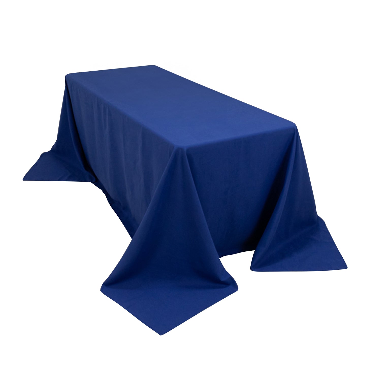 Royal Blue Cotton Blend Rectangular Tablecloth Seamless 90"x132" for 6 Foot Table With Floor-Length Drop