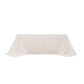 White Cotton Blend Rectangular Tablecloth Seamless 90"x132" for 6 Foot Table With Floor-Length Drop