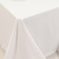 White Cotton Blend Rectangular Tablecloth Seamless 90"x132" for 6 Foot Table With Floor-Length Drop