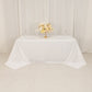White Cotton Blend Rectangular Tablecloth Seamless 90"x132" for 6 Foot Table With Floor-Length Drop