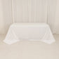 White Cotton Blend Rectangular Tablecloth Seamless 90"x132" for 6 Foot Table With Floor-Length Drop