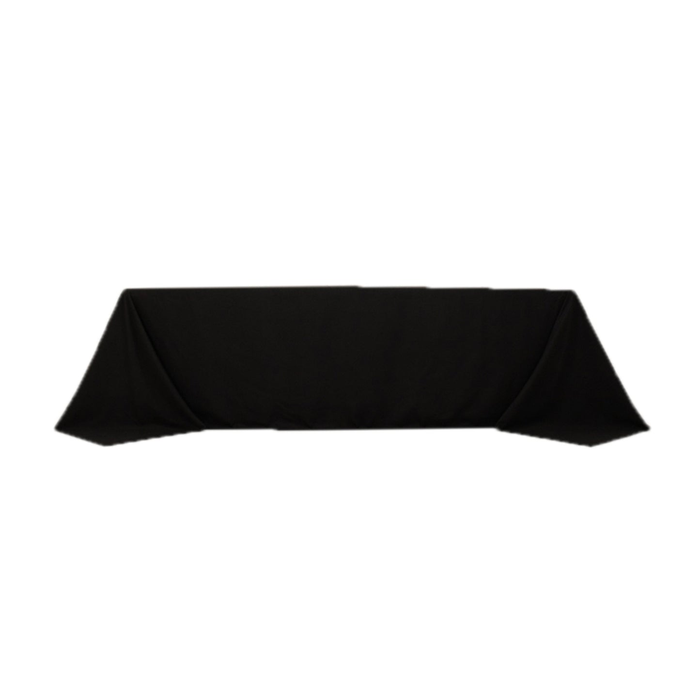 Black Cotton Blend Rectangular Tablecloth Seamless 90"x156" for 8 Foot Table With Floor-Length Drop