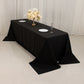 Black Cotton Blend Rectangular Tablecloth Seamless 90"x156" for 8 Foot Table With Floor-Length Drop