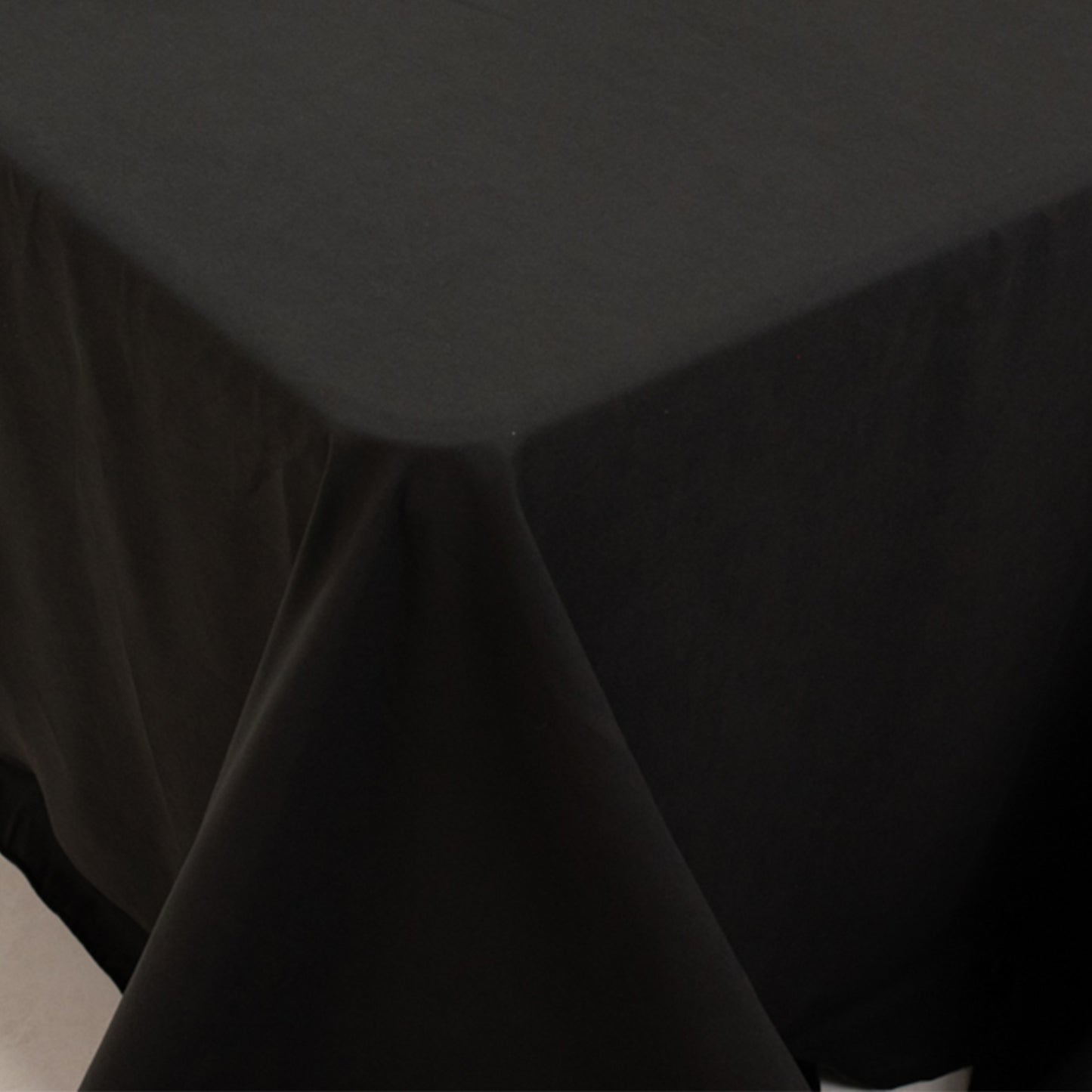 Black Cotton Blend Rectangular Tablecloth Seamless 90"x156" for 8 Foot Table With Floor-Length Drop