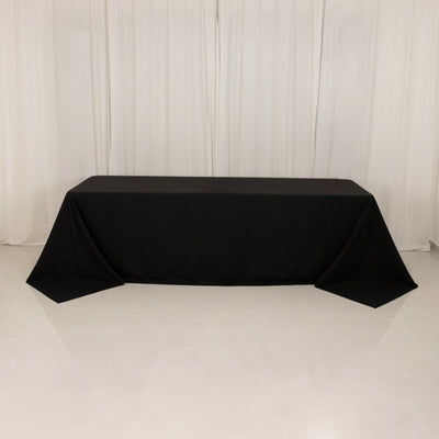 Seamless Black Cotton Blend Rectangular Tablecloth