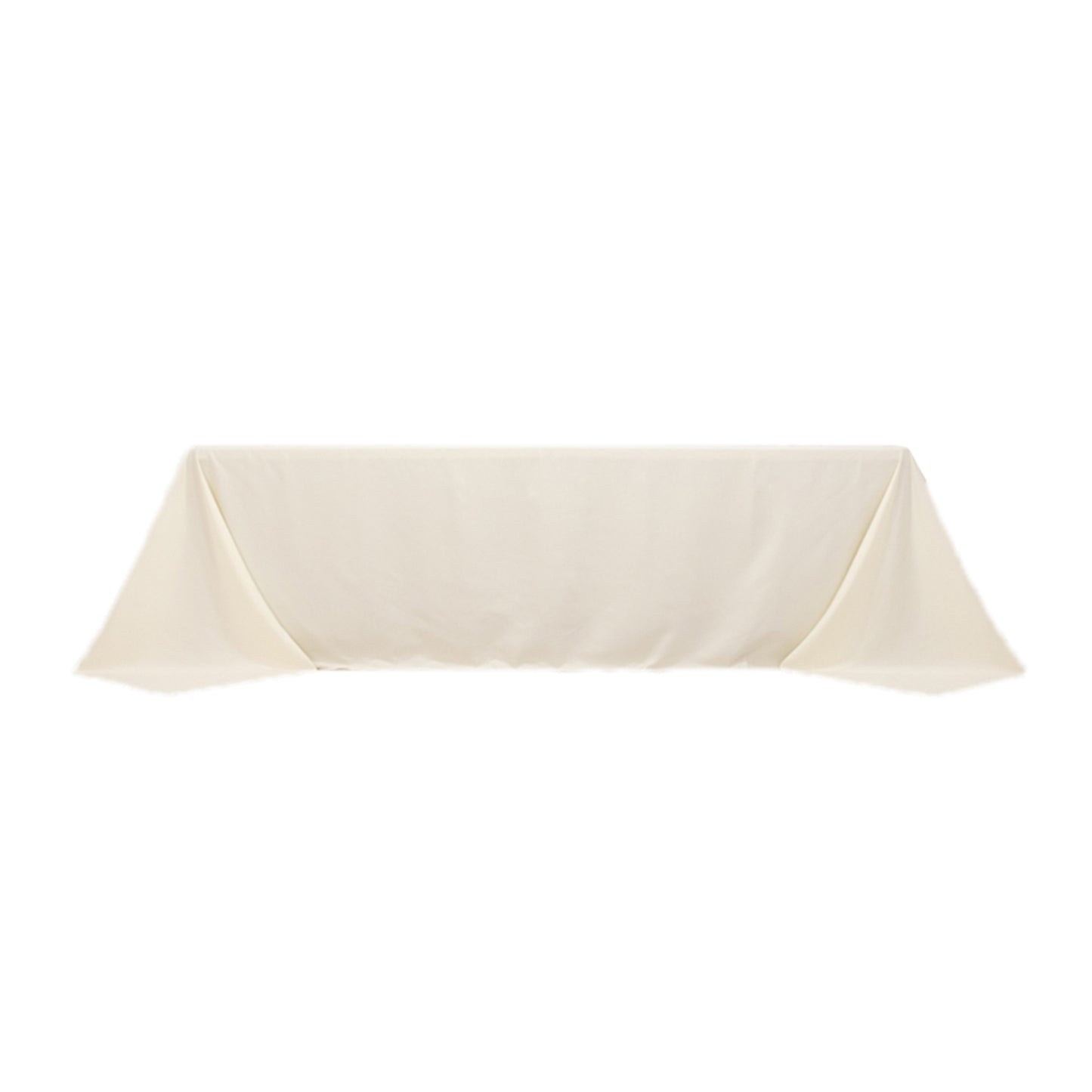 Ivory Cotton Blend Rectangular Tablecloth Seamless 90"x156" for 8 Foot Table With Floor-Length Drop