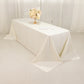 Ivory Cotton Blend Rectangular Tablecloth Seamless 90"x156" for 8 Foot Table With Floor-Length Drop