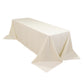 Ivory Cotton Blend Rectangular Tablecloth Seamless 90"x156" for 8 Foot Table With Floor-Length Drop