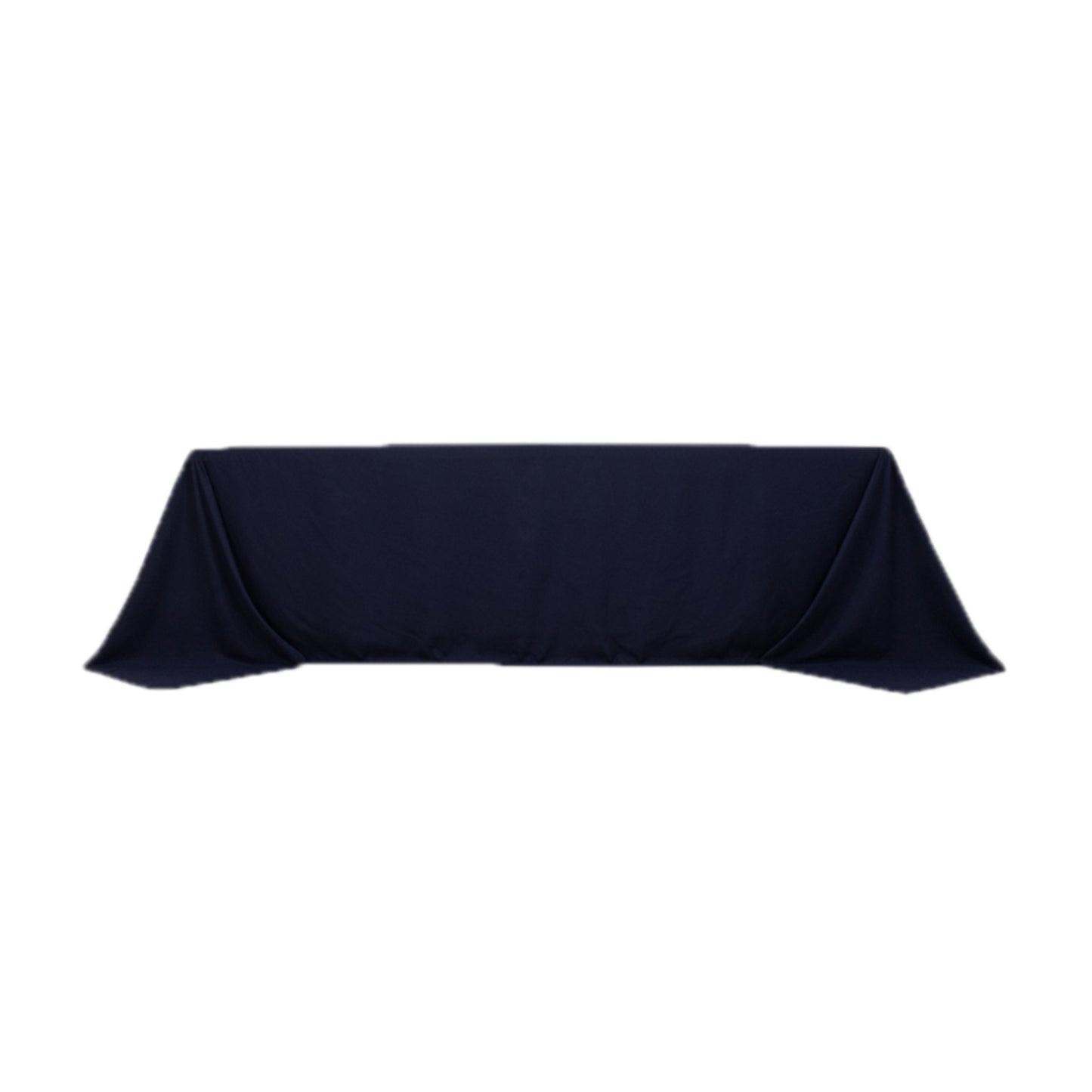 Navy Blue Cotton Blend Rectangular Tablecloth Seamless 90"x156" for 8 Foot Table With Floor-Length Drop