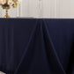 Navy Blue Cotton Blend Rectangular Tablecloth Seamless 90"x156" for 8 Foot Table With Floor-Length Drop
