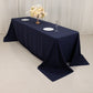 Navy Blue Cotton Blend Rectangular Tablecloth Seamless 90"x156" for 8 Foot Table With Floor-Length Drop