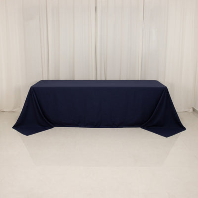 Seamless Navy Blue Cotton Blend Rectangular Tablecloth
