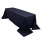 Navy Blue Cotton Blend Rectangular Tablecloth Seamless 90"x156" for 8 Foot Table With Floor-Length Drop