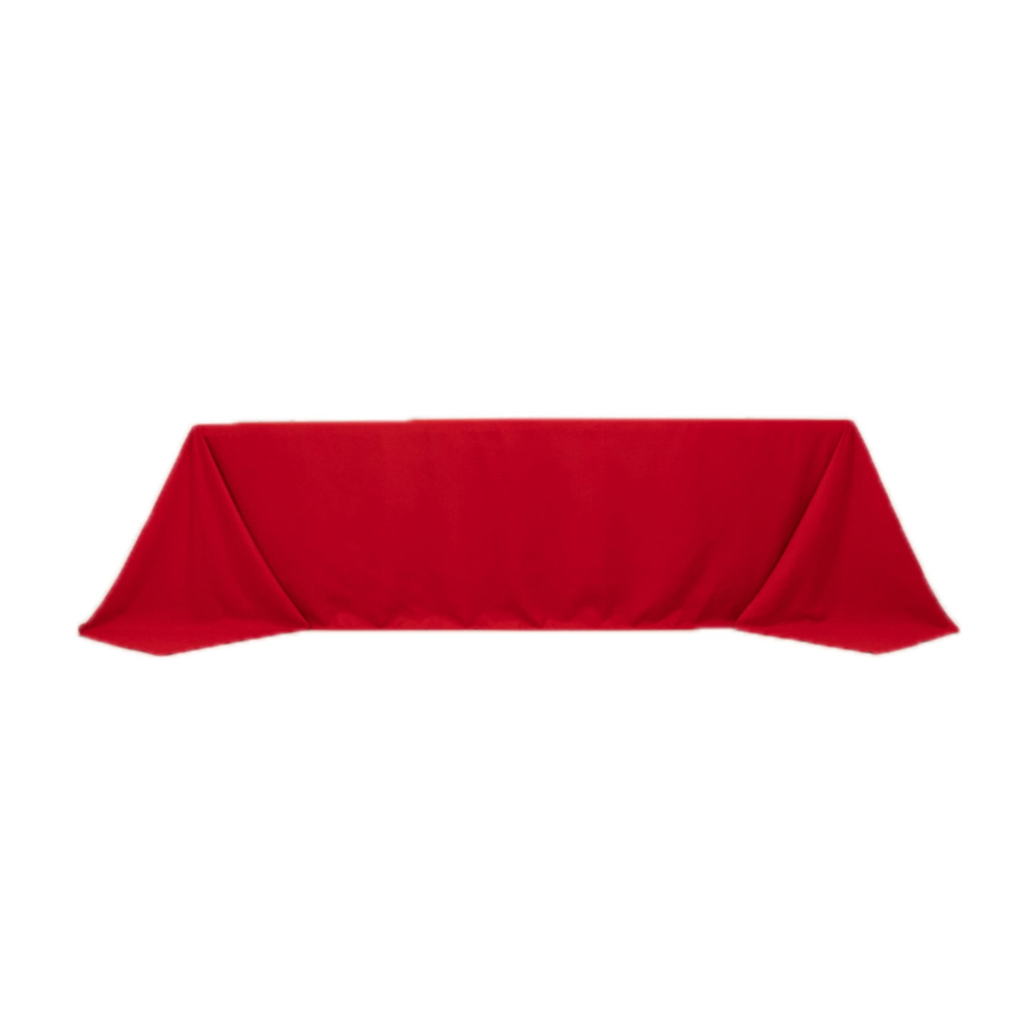 Red Cotton Blend Rectangular Tablecloth Seamless 90"x156" for 8 Foot Table With Floor-Length Drop