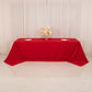 Red Cotton Blend Rectangular Tablecloth Seamless 90"x156" for 8 Foot Table With Floor-Length Drop