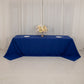 Royal Blue Cotton Blend Rectangular Tablecloth Seamless 90"x156" for 8 Foot Table With Floor-Length Drop