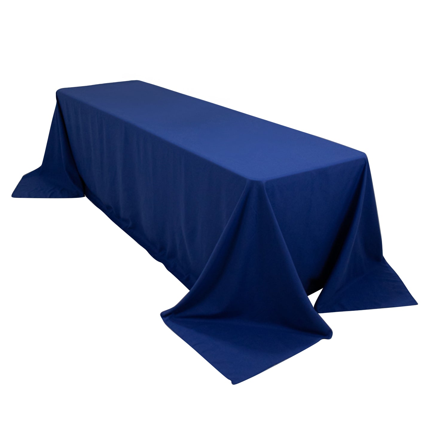 Royal Blue Cotton Blend Rectangular Tablecloth Seamless 90"x156" for 8 Foot Table With Floor-Length Drop