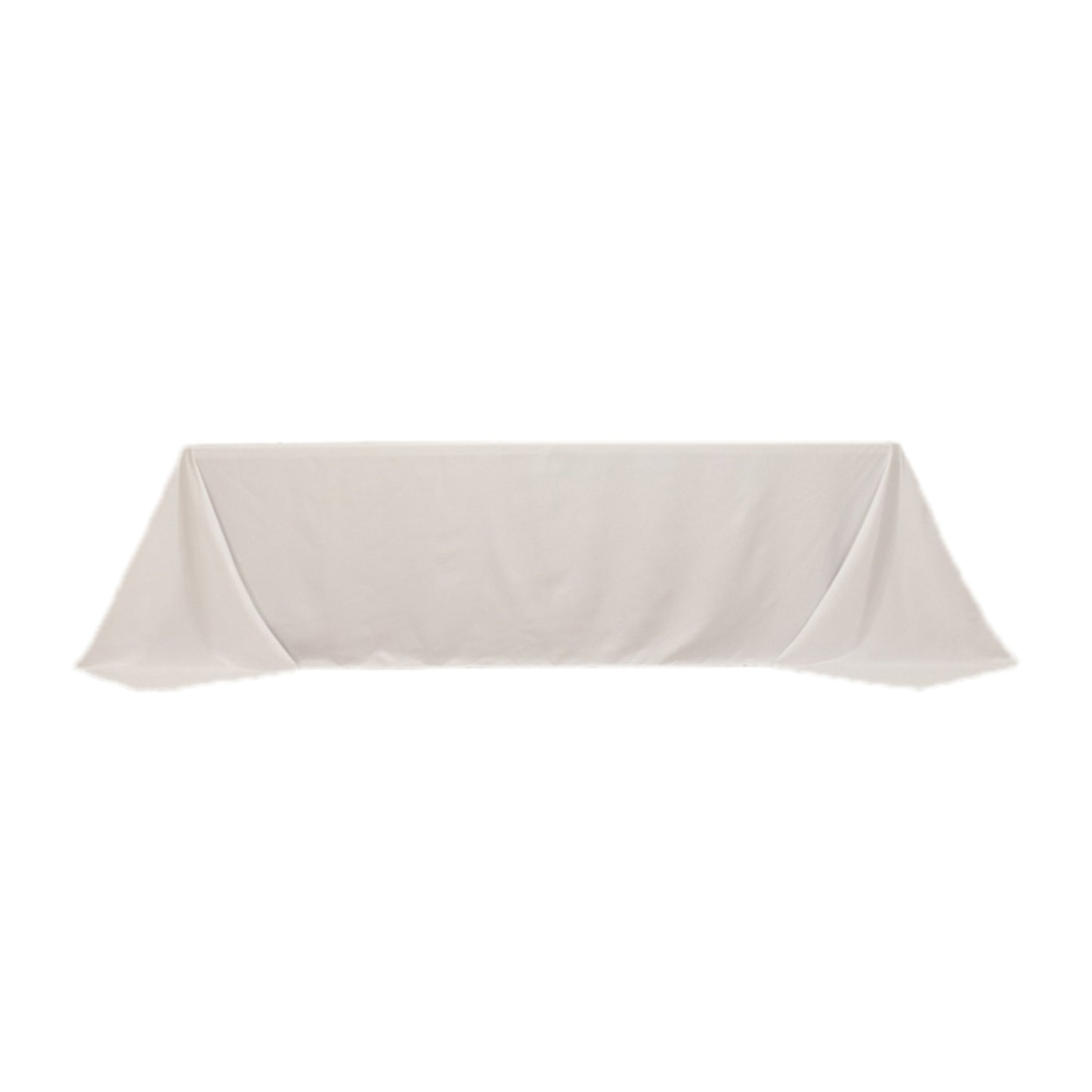 White Cotton Blend Rectangular Tablecloth Seamless 90"x156" for 8 Foot Table With Floor-Length Drop