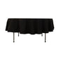 90" Black Cotton Blend Round Tablecloth
