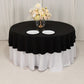 90" Black Cotton Blend Round Tablecloth
