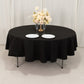 90" Black Cotton Blend Round Tablecloth