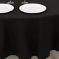 90" Black Cotton Blend Round Tablecloth