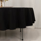 90" Black Cotton Blend Round Tablecloth