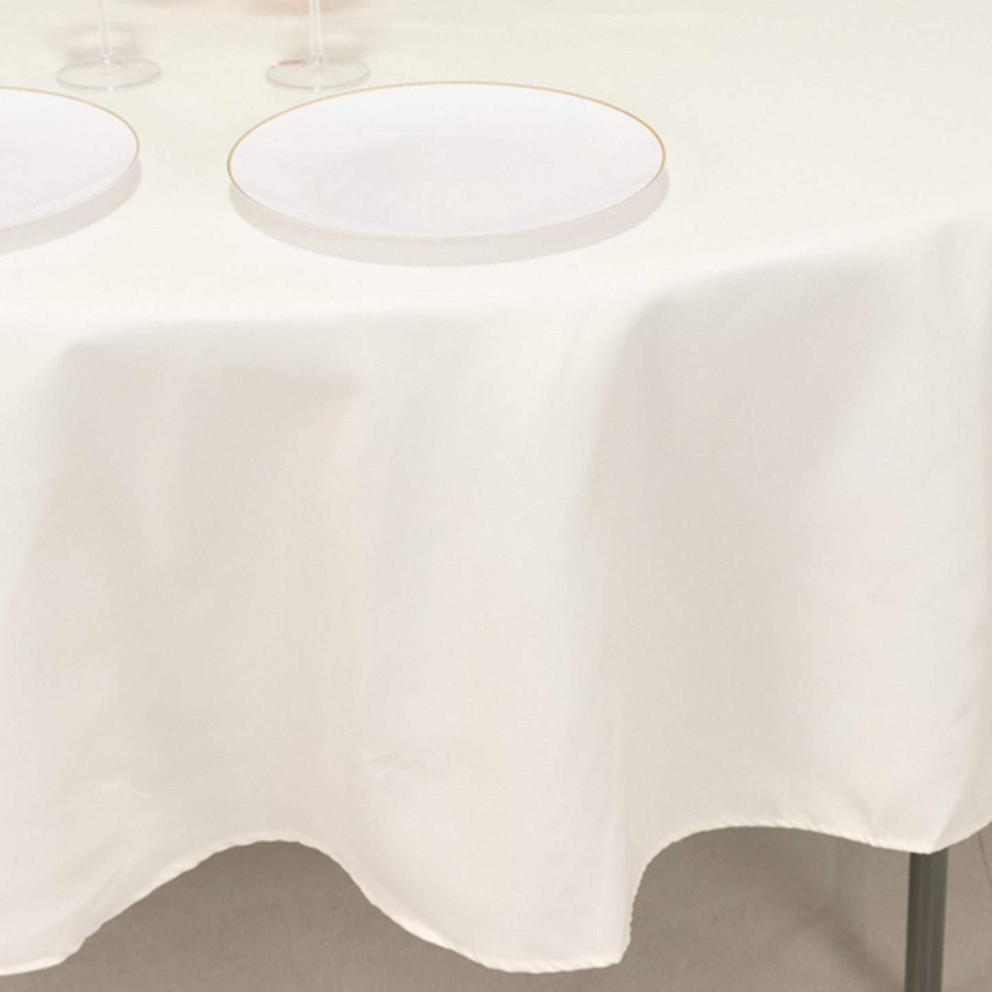 90" Ivory Cotton Blend Round Tablecloth