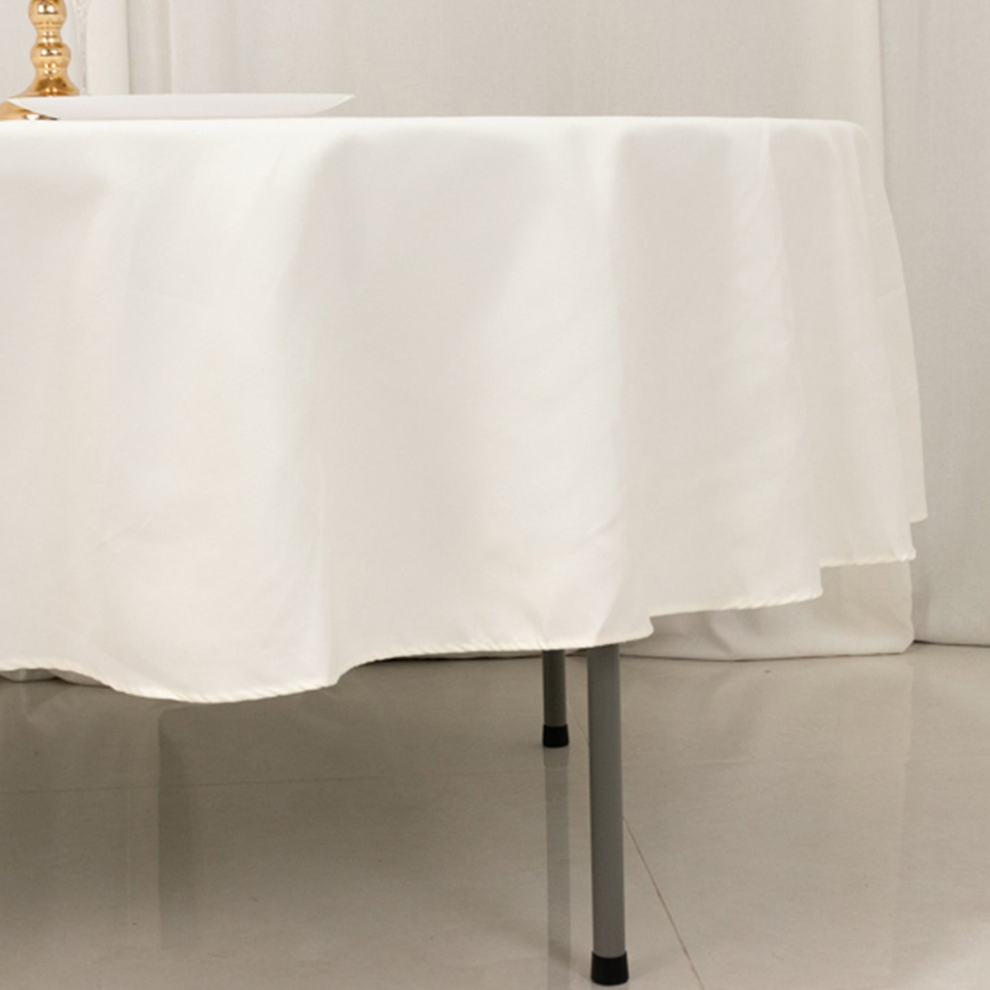 90" Ivory Cotton Blend Round Tablecloth