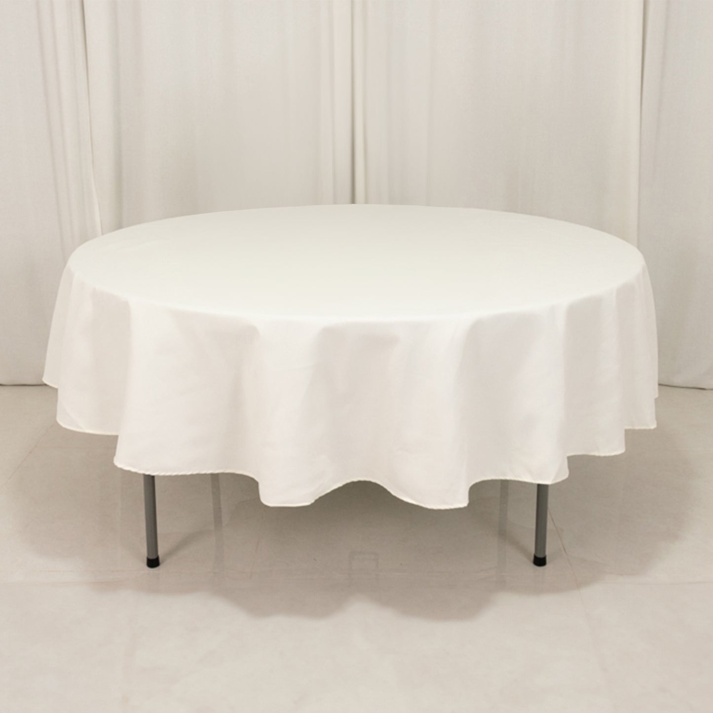 90" Ivory Cotton Blend Round Tablecloth