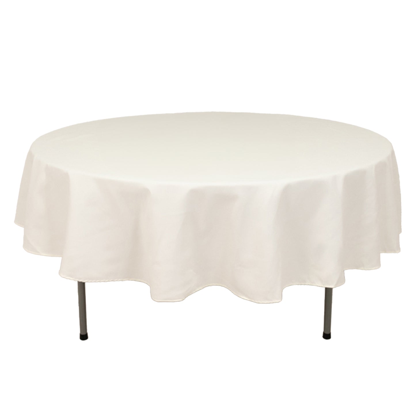 90" Ivory Cotton Blend Round Tablecloth