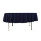 90" Navy Blue Cotton Blend Round Tablecloth