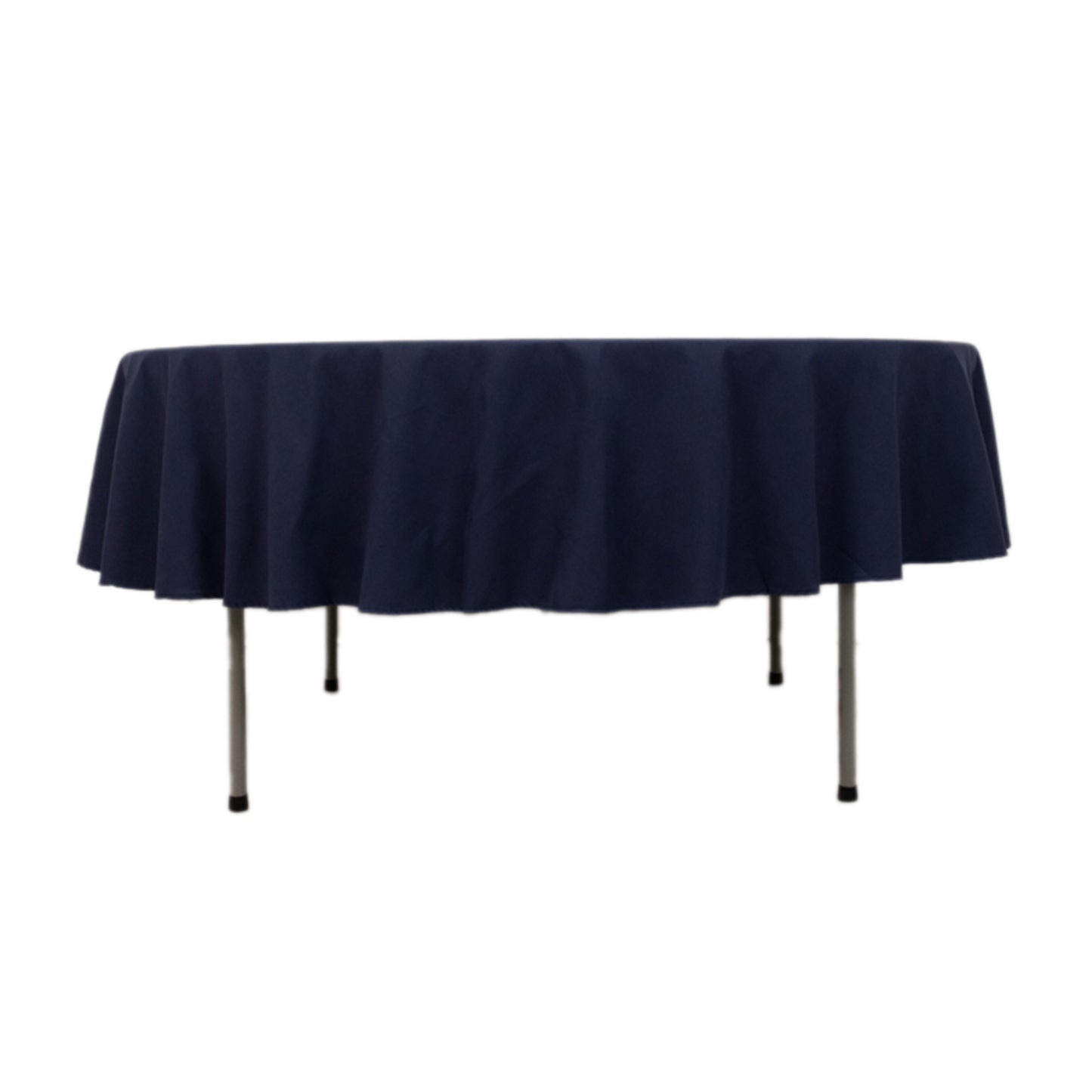 90" Navy Blue Cotton Blend Round Tablecloth