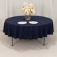 90" Navy Blue Cotton Blend Round Tablecloth