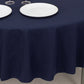 90" Navy Blue Cotton Blend Round Tablecloth