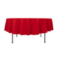 90" Red Cotton Blend Round Tablecloth
