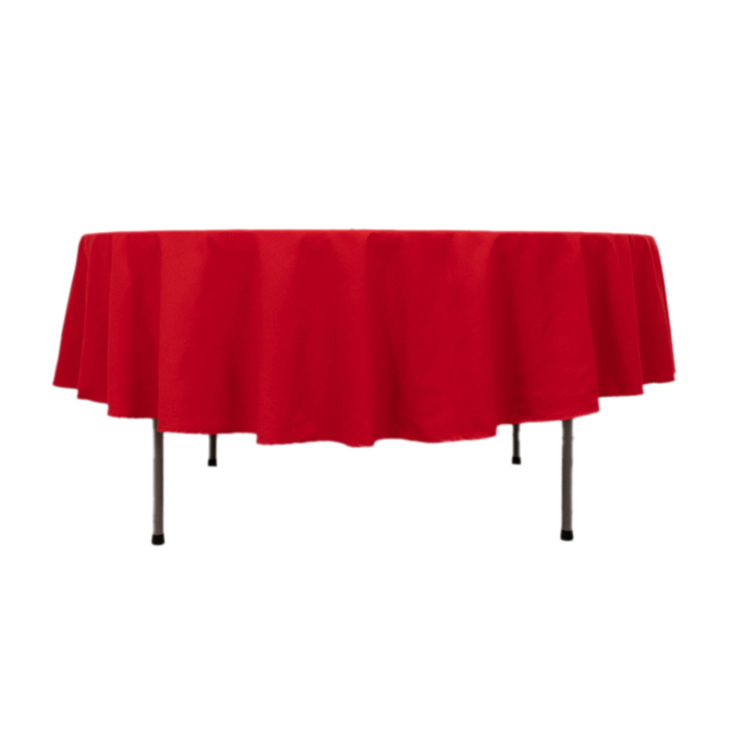 90" Red Cotton Blend Round Tablecloth