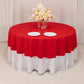 90" Red Cotton Blend Round Tablecloth