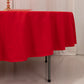 90" Red Cotton Blend Round Tablecloth