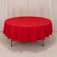 90" Red Cotton Blend Round Tablecloth