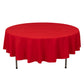90" Red Cotton Blend Round Tablecloth