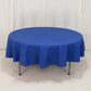 90" Royal Blue Cotton Blend Round Tablecloth