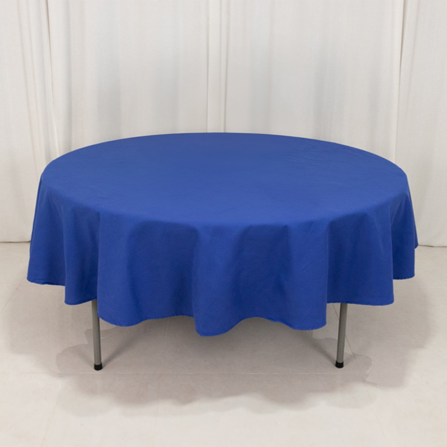 90" Royal Blue Cotton Blend Round Tablecloth