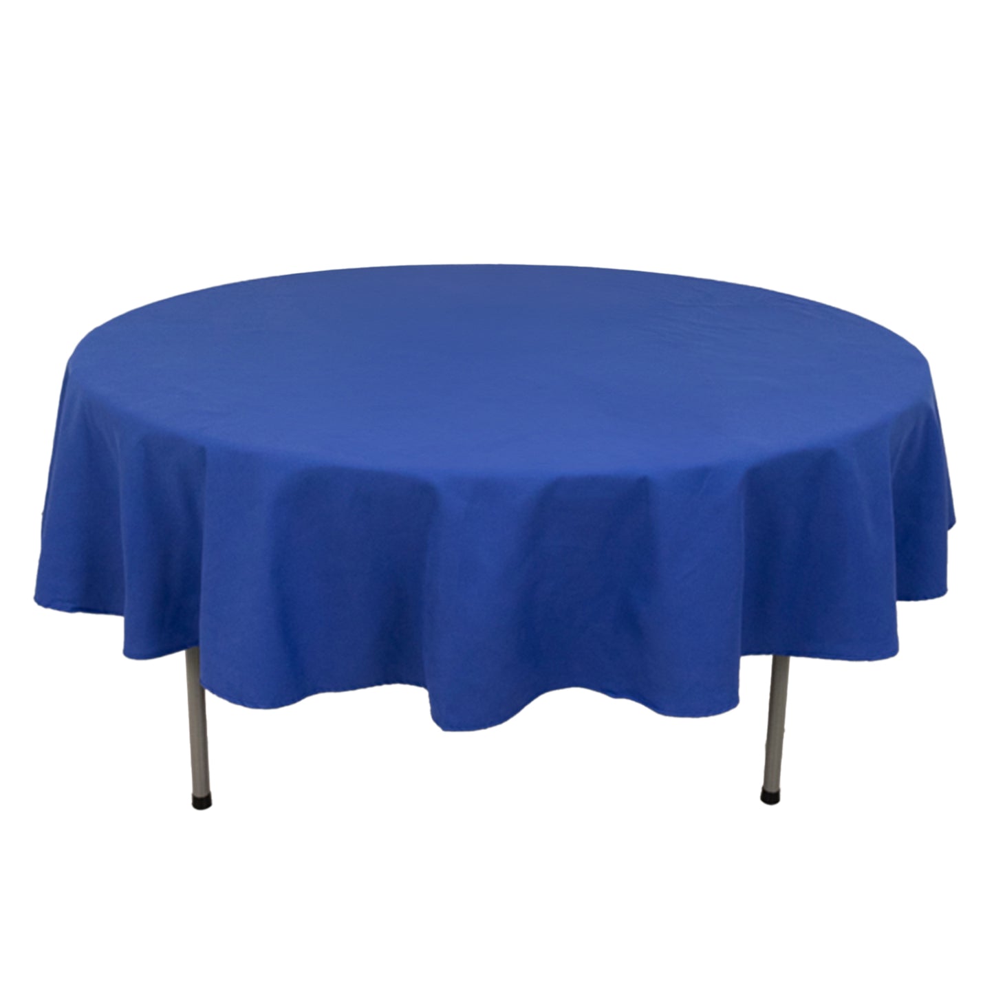 90" Royal Blue Cotton Blend Round Tablecloth