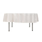 90" White Cotton Blend Round Tablecloth