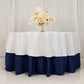 90" White Cotton Blend Round Tablecloth