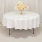 90" White Cotton Blend Round Tablecloth