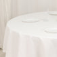 90" White Cotton Blend Round Tablecloth